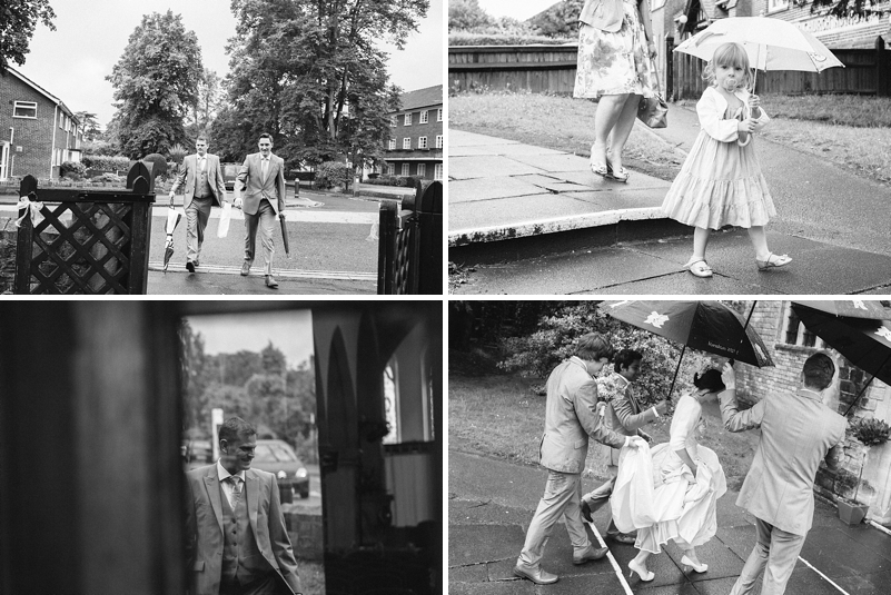 wedding guests arriving